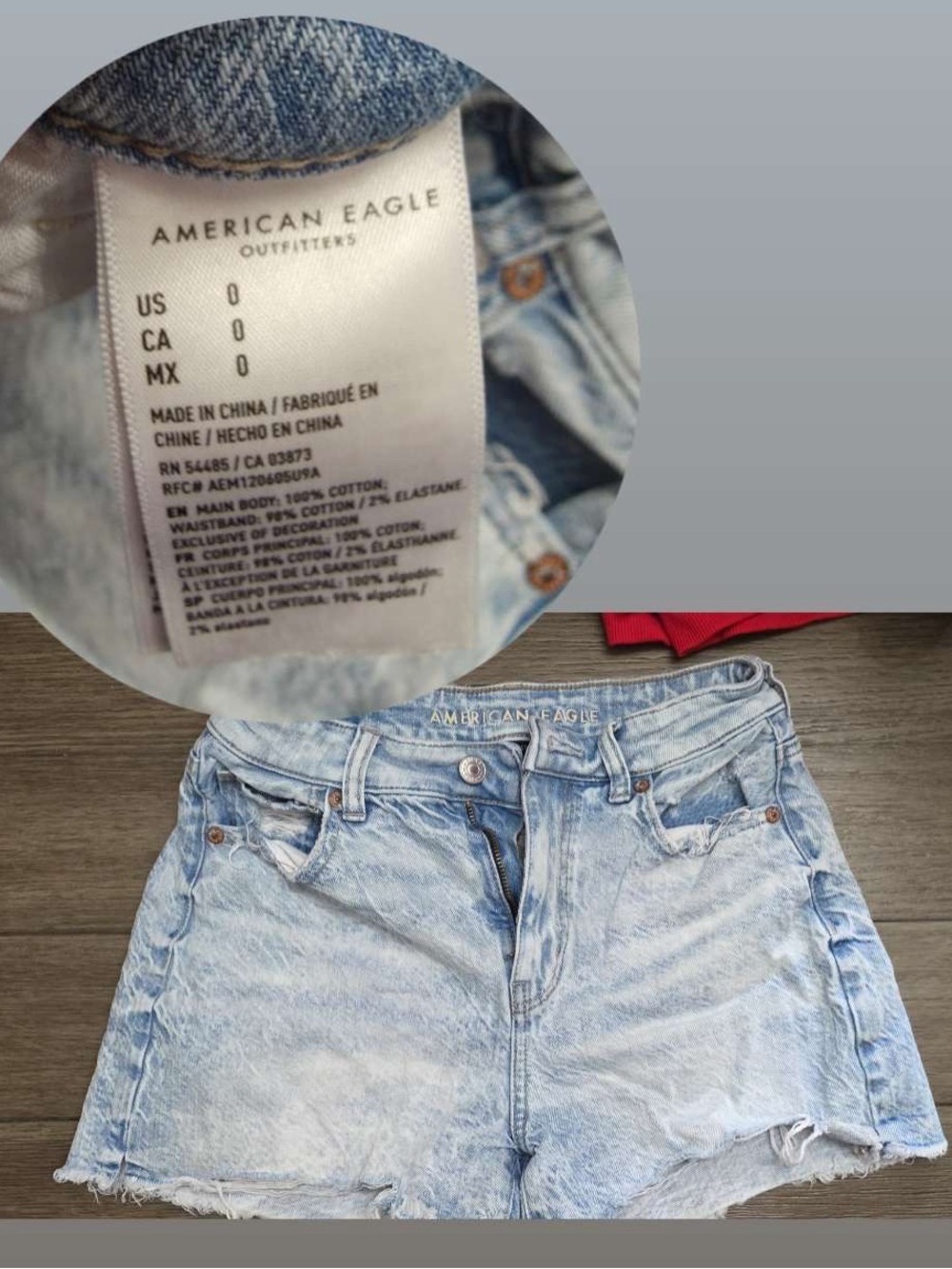 American Eagle Outfitters Light Blue Acid Wash Denim Shorts